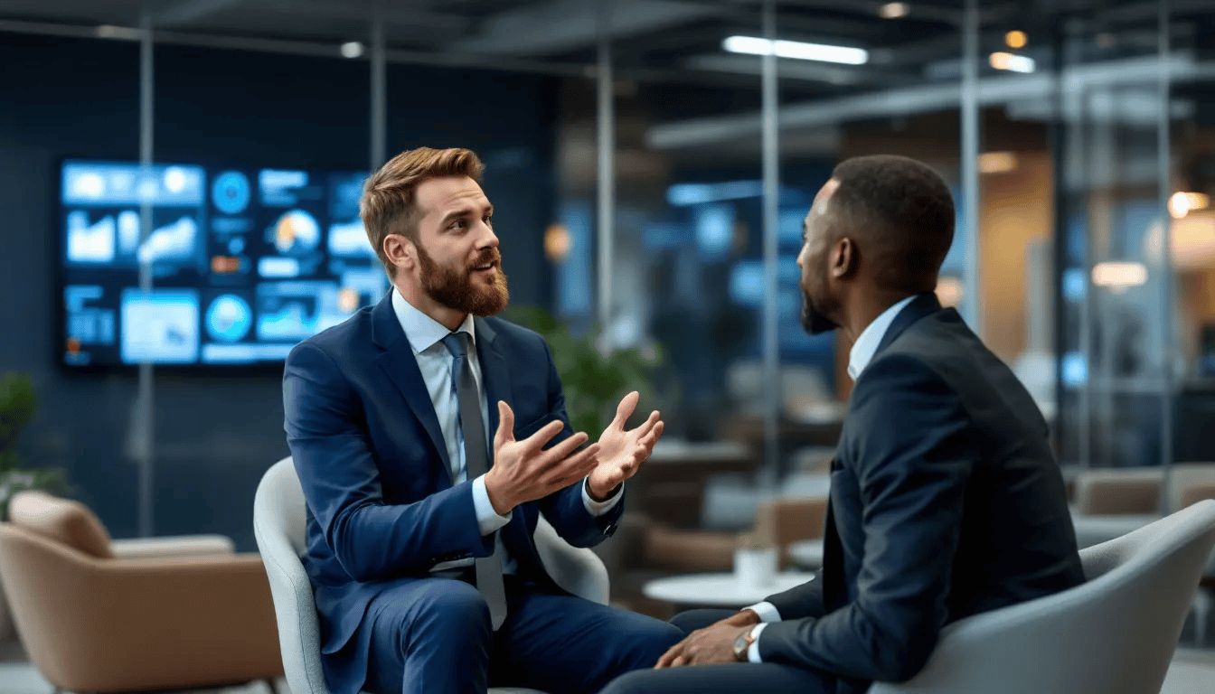 A lawyer engaging with a client, showcasing strong client relationships through effective communication.